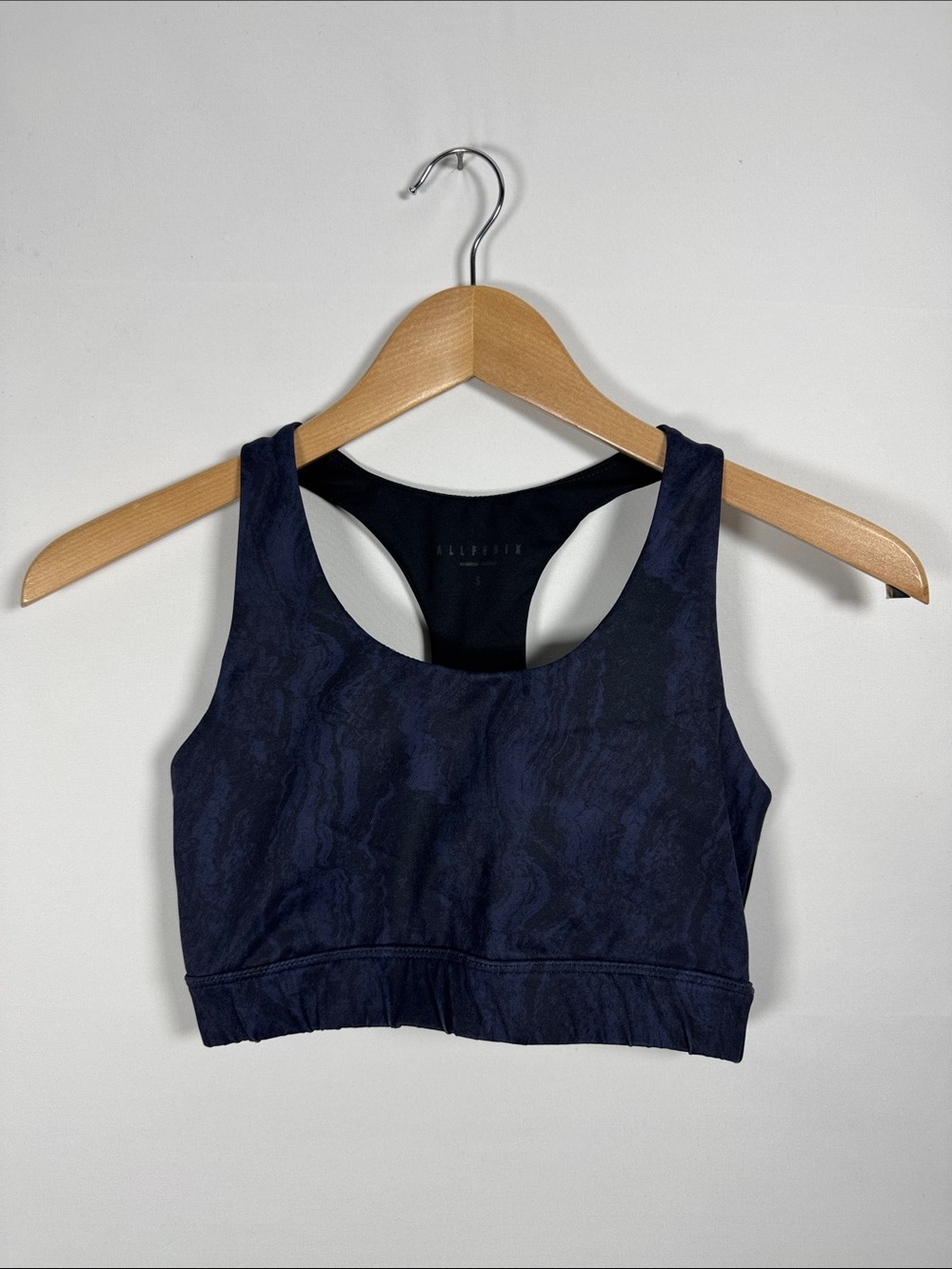 WAT21 {AllFenix} Blue Black Racerback Cutout Removable Pads Sports Bra